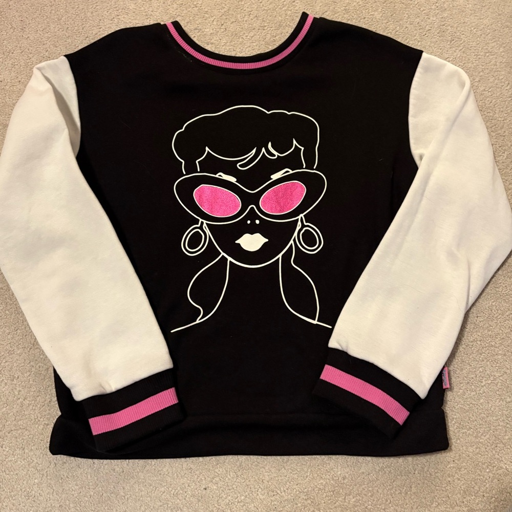 Barbie Black and White Sweatshirt with Pink Highlights